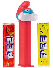 Gammelsmurfen Pez-Holder med 2 stk Pez Pakker