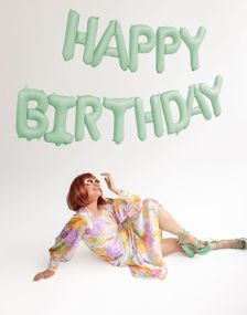 Grønn Happy Birthday Folieballong - Banner 340x35cm 
