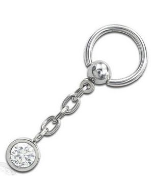 Crystal One Bling BCR Piercing - 1.6 x 10 mm