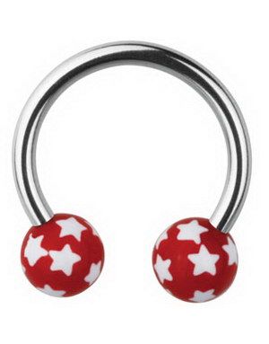 Stardom Ögonbrynspiercing - Röd - 1.2 x 10 mm