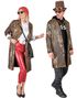 Leopardmønstret Kostyme Trenchcoat med Paljetter