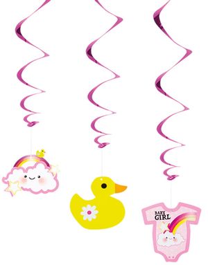 3 stk Hängande Dekorationer 60 cm - Baby Girl