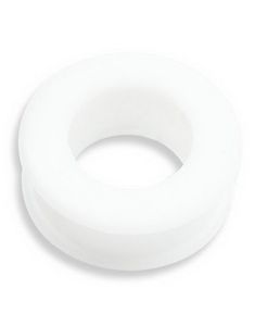 Vit Piercing Tunnel i Silikon med Bred Kant