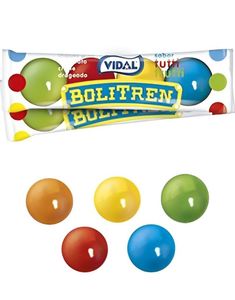 Vidal Bolitren - 4 Små Tuggummin med Tutti Fruttismak