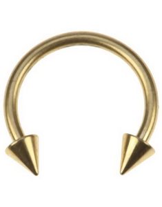 Rund Guldfärgad Ögonbrynspiercing med Spike Kulor - 1,2 x 10 mm