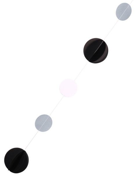 Ballongsvans med Svarta, Silverfärgade och Vita Cirklar 165 cm