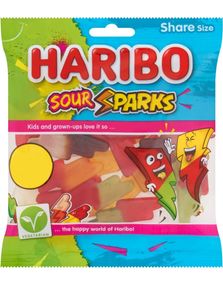 Haribo Sour Sparks - Sur Lynformet Vingummi 140 gram
