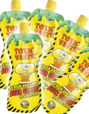 12 stk Toxic Waste Freeze & Squeeze Lemon and Lime - Saft-Is 250 ml - Hel Eske