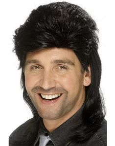 Jason/Mullet Peruk - 80-talet - Svart