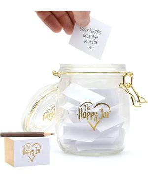 The Happy Jar - Glasburk med glada minnen - Kommer med anteckningar och penna