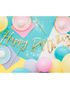 Iriserende Happy Birthday Banner 16,5x62 cm