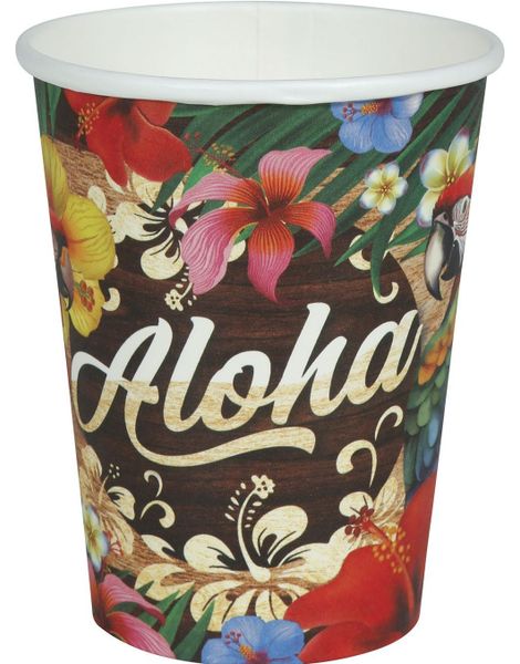 6 stk Pappkopper 240 ml - Aloha