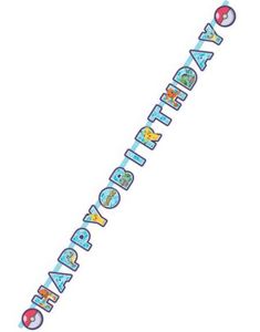 Happy Birthday Banner 218 cm - Pokémon 