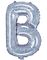 Sølvfarget Holografisk Bokstavballonger A-Z - 35 cm