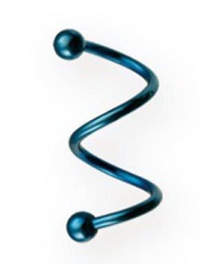 Dual Curve 1.2 x 14 mm - Ljusblå Ögonbrynspiercing