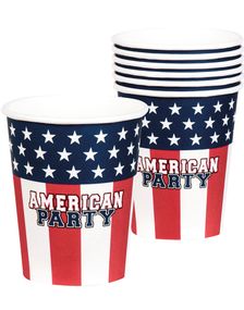 6 st Pappmuggar 250 ml - American Party