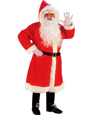 Jultomtekostym med Peruk, Skägg och Ögonbryn