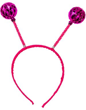 Rosa Metalliskt Diadem med Discokulor