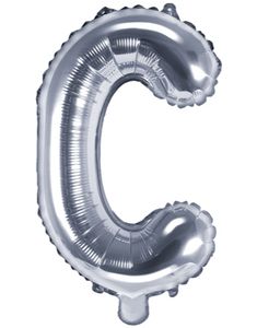 Bokstaven C - Silverfärgad 35 cm Folieballong