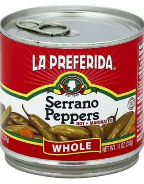 La Preferida Whole Chiles Serranos - Hele Syltede Serrano Chilier 312 gram