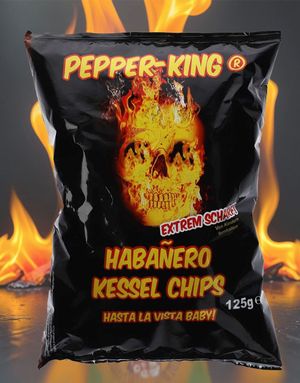 Pepper-King Habañero Kettle Chips - Krispiga och Kryddiga Potatischips 125 g - HOT