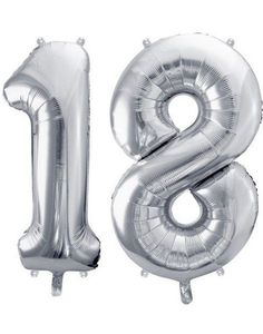 18 års ballonger - 35 cm silver