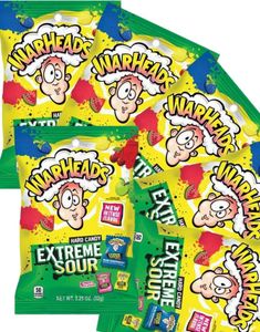 12 st Warheads Extreme Sour Hard Candy -  Extremsurt Godis med Olika Fruktsmaker - Hel Låda 336 gram (USA Import)