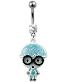 Cutie Nerd Navelpiercing - Blå