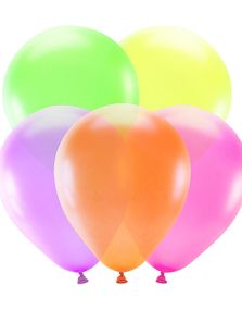 5 stk Neonfärgade Latexballonger 25 cm