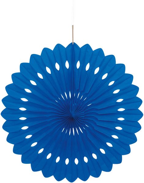 1 st Royalblå Dekorationssolfjäder i Silkespapper 40 cm