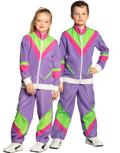 Lila 80-tals Grilldress med Fickor till Barn