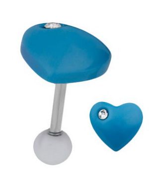 Candy Heart Tragus/Helix Blue - Strl 1.2 x 8 mm