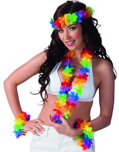 Flerfärgad Hawaii-Krans, Huvudkrans och två Armband