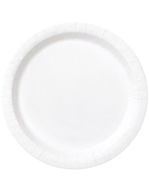 20 st Vita Små Papptallrikar 17 cm
