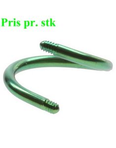 Grön Curved Stång i Titan till 1,6 mm Kula