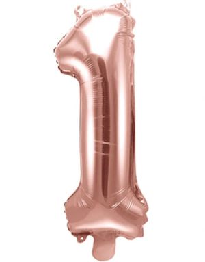 Talet 1 - Roséguldfärgad JUMBO Folieballong 86 cm