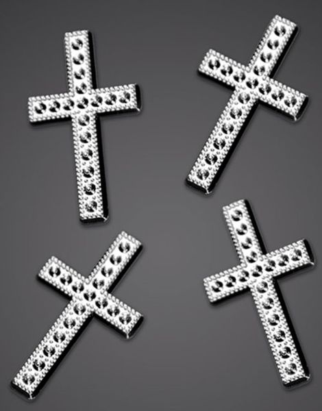 25 stk Silverfärgade Kors Charms