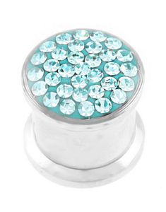 Piercing Plugg Dekorerad med Turkosa Stenar