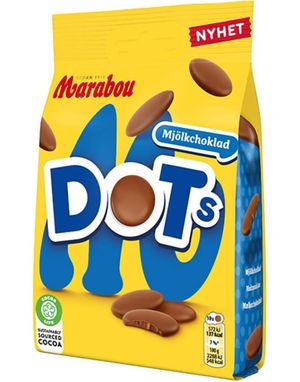 Marabou Dots Mjölkchoklad - Melkesjokoladebiter 120 gram