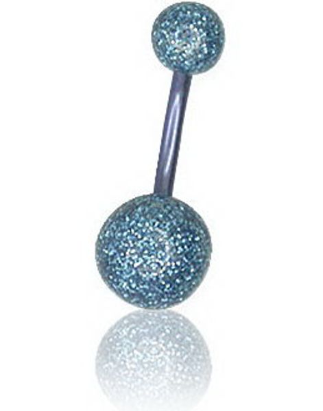 Zircon UV Mörk Turkos - Navelpiercing i Titan