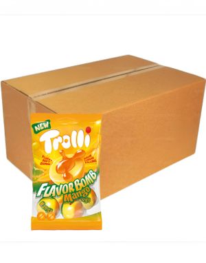 21 st Trolli Flavor Bomb Mango - Gelébollar Med Surt Flytande Fyll - Hela Lådan 1,57 kg