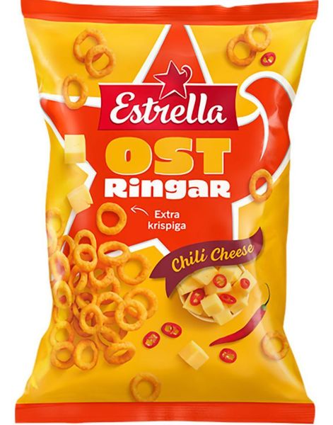Estrella Extra Crispy Osteringar Med Chili Cheese Smak 200g