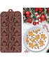 Brun 3D Silikonform til Baking med Julemotiver
