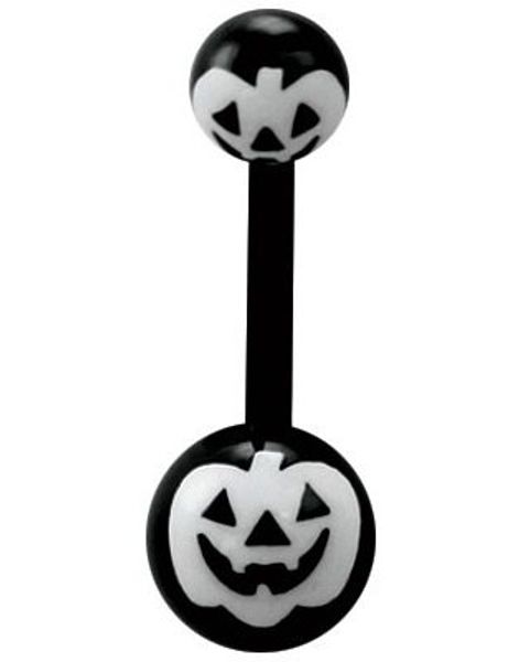 Pumpkin Svart och Vit Navelpiercing