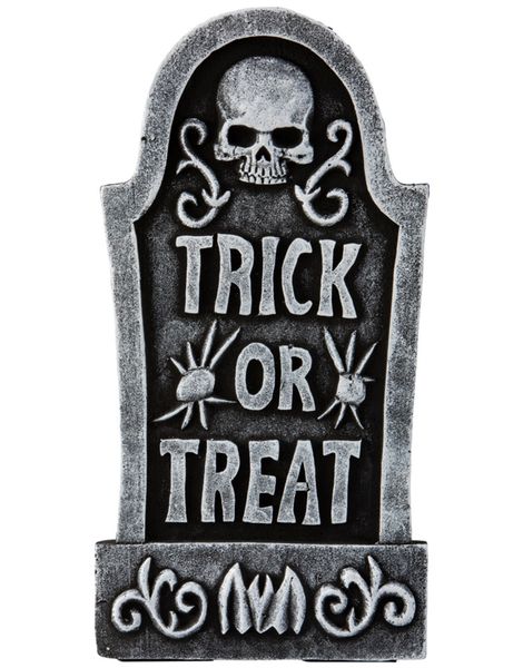 Trick or Treat - Grå Gravstøtte av Isopor 57x28 cm