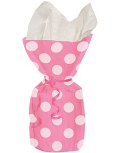 20 st Rosa Polka Dot Godispåsar med Vita Prickar