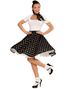 Svart 50-Tals Polka Dot Maskeradskjorta och Halsduk