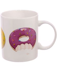 Vit Kopp med Donut-Motiv