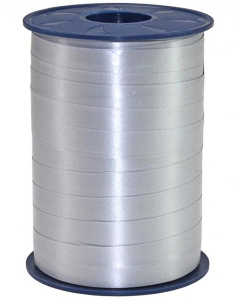 250 meter Silverfärgat Ballongsnöre / Presentband - Extra Bred 10 mm
