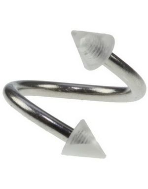 Curve Ögonbrynspiercing med Genomskinliga Spikes - 1.2 x 8 mm